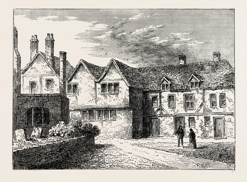 ST. Katherine's Hospital, THE BROTHERS' HOUSES IN 1781, London, UK, 19th century engraving
