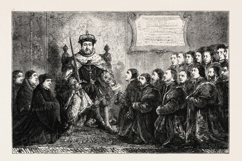 The Barber Surgeons picture, London, UK, 19th century engraving