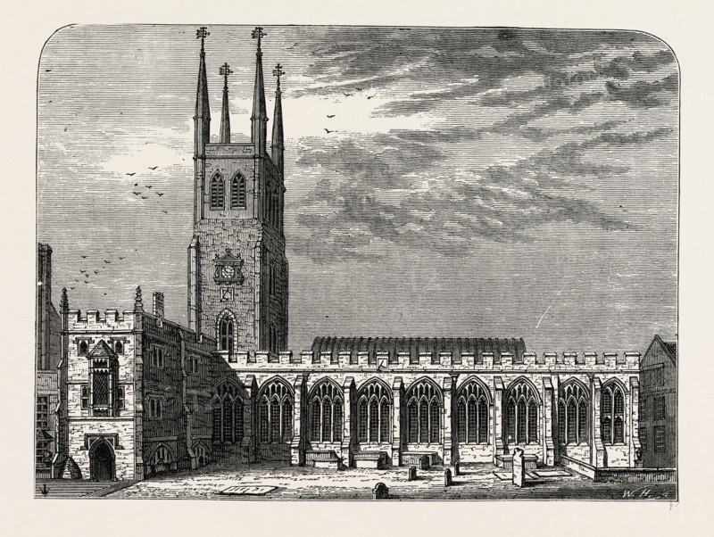 ST. SEPULCHRE'S CHURCH IN 1737. London, UK, 19th century engraving