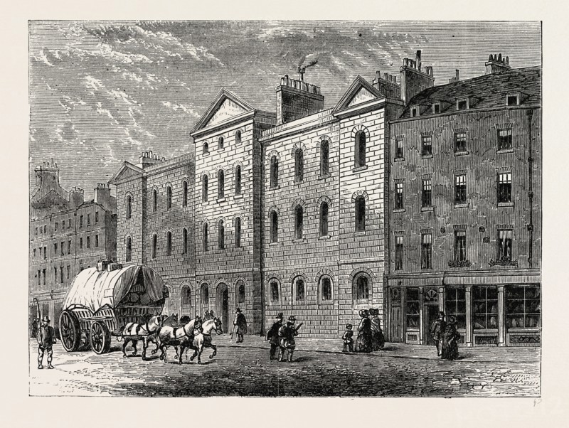 GILTSPUR STREET COMPTER, 1840. London, UK, 19th century engraving