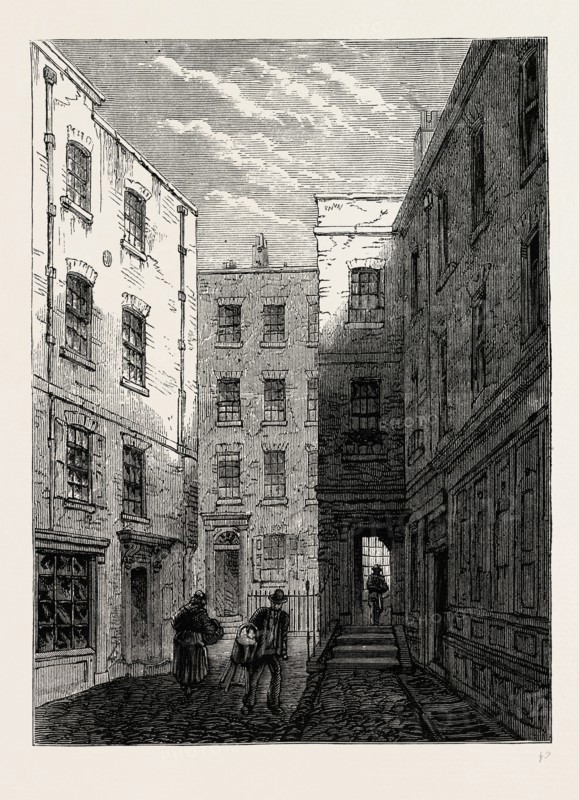 BOSWELL COURT. London, UK, 19th century engraving