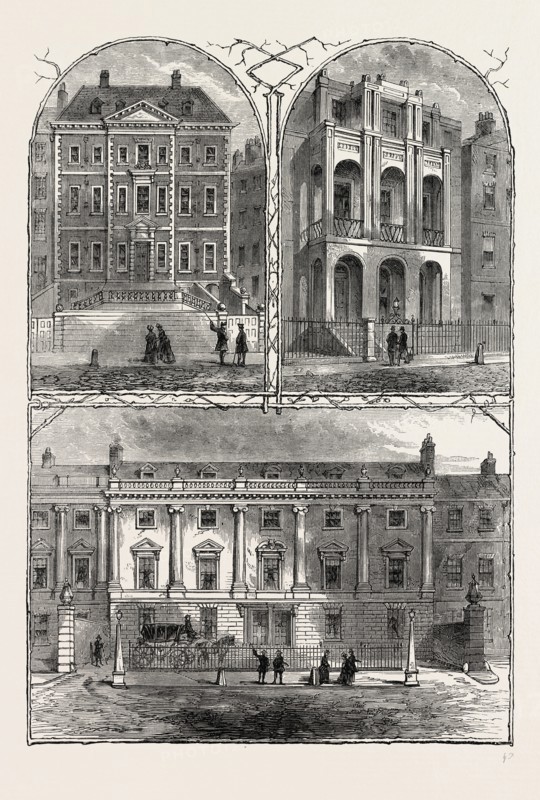 IN LINCOLN'S INN FIELDS. DUKE OF ANCASTER'S HOUSE. London, UK, 19th century engraving