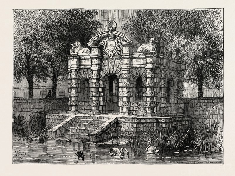 BUCKINGHAM GATE IN 1830. London, UK, 19th century engraving