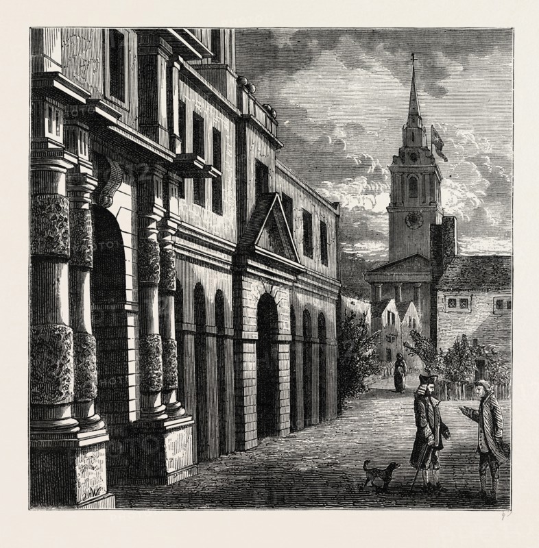 THE KING'S MEWS, 1750,  London, UK, 19th century engraving