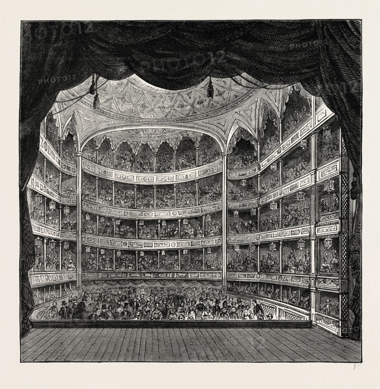 INTERIOR OF DRURY LANE THEATRE, 1804. London, UK, 19th century engraving