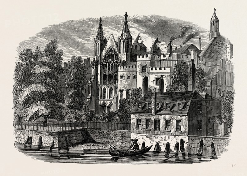 THE SPEAKER'S HOUSE FROM THE RIVER, IN 1830, Westminster, London, UK, 19th century engraving