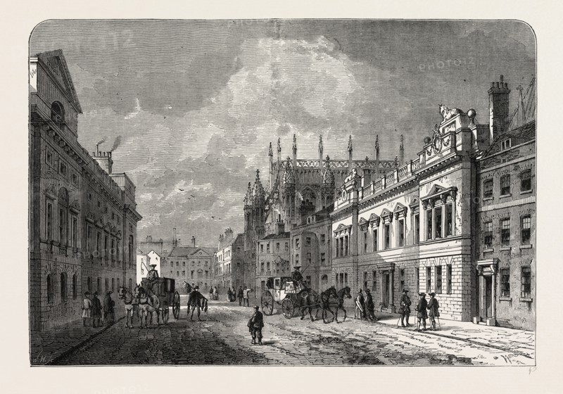 MARGARET STREET, WESTMINSTER. from a sketch made in 1820. London, UK, 19th century engraving