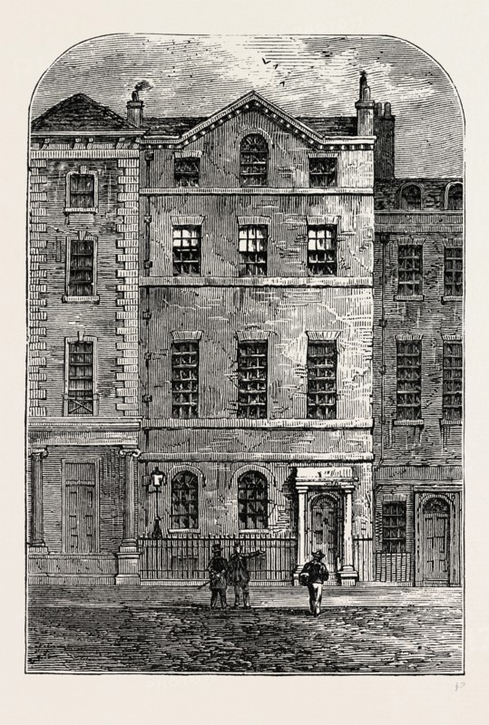 MRS. FITZHERBERT'S HOUSE, 1820. London, UK, 19th century engraving