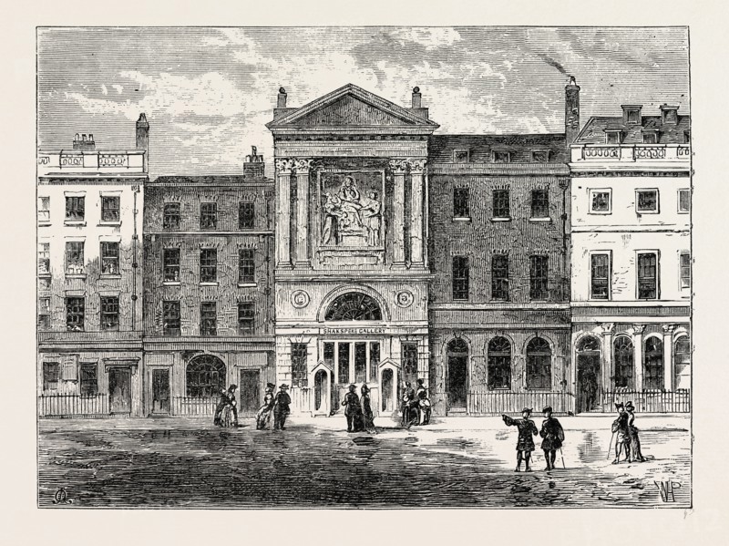 PALL MALL, the Shakespeare Gallery, London, UK, 19th century engraving
