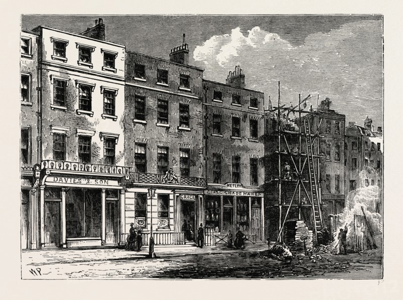 WIGMORE STREET IN 1820. London, UK, 19th century engraving