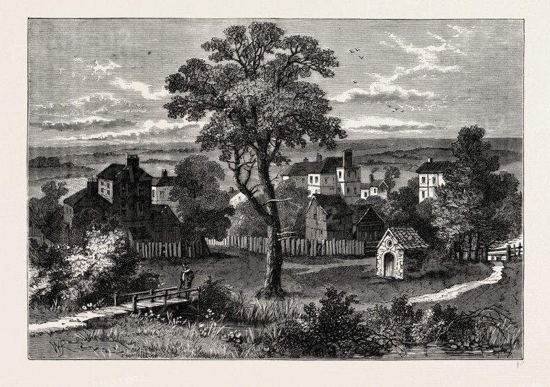 MARYLEBONE, FROM THE SITE OF THE PRESENT WIGMORE STREET. London, UK, 19th century engraving