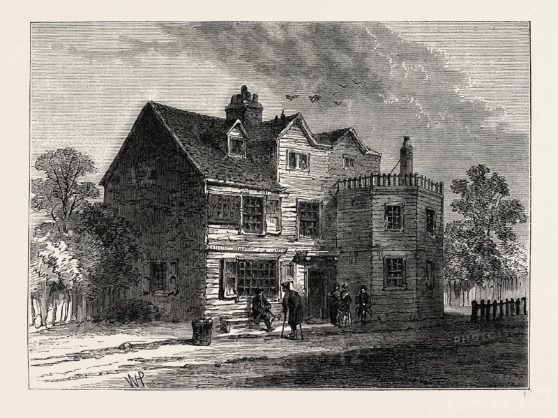 THE "WORLD'S END," IN 1790. London, UK, 19th century engraving