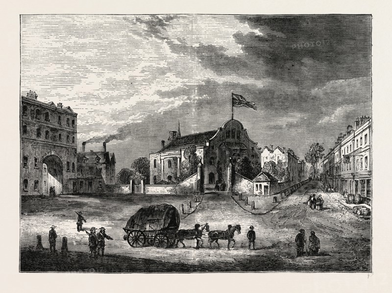 OLD KENSINGTON CHURCH, ABOUT 1750. London, UK, 19th century engraving