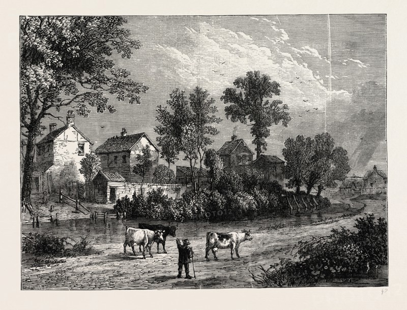 FARM IN THE REGENT'S PARK, 1750. London, UK, 19th century engraving