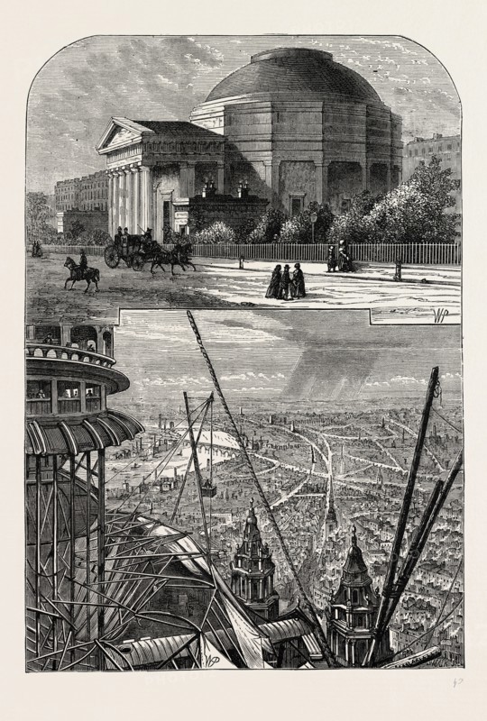 THE COLOSSEUM IN 1827. London, UK, 19th century engraving