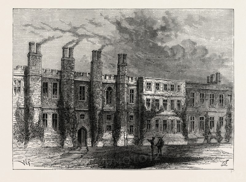 THE OLD CHELSEA MANOR HOUSE. London, UK, 19th century engraving