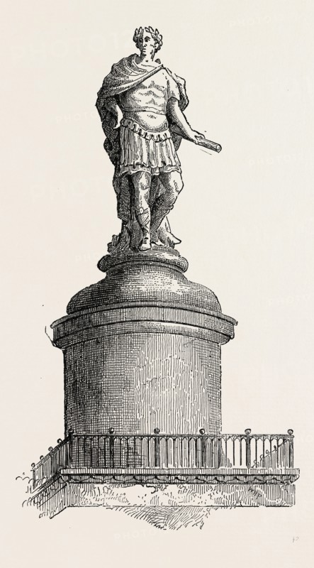WREN'S ORIGINAL DESIGN FOR THE SUMMIT OF THE MONUMENT London, UK, 19th century engraving