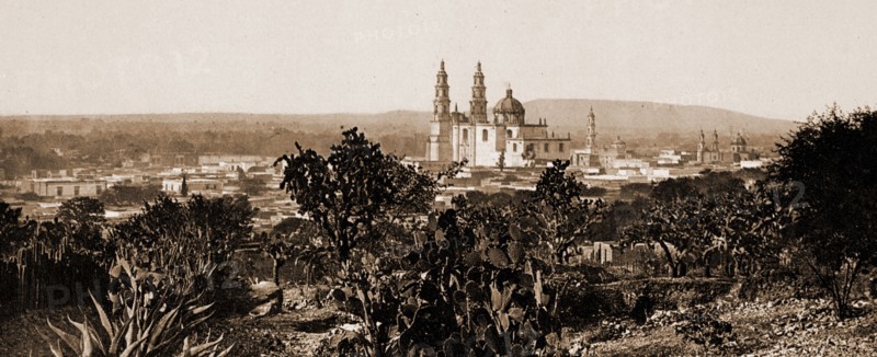 Mexico, view showing Cathedral Lagos, Jackson, William Henry, 1843-1942, Cathedrals, Mexico, Lagos, 1884