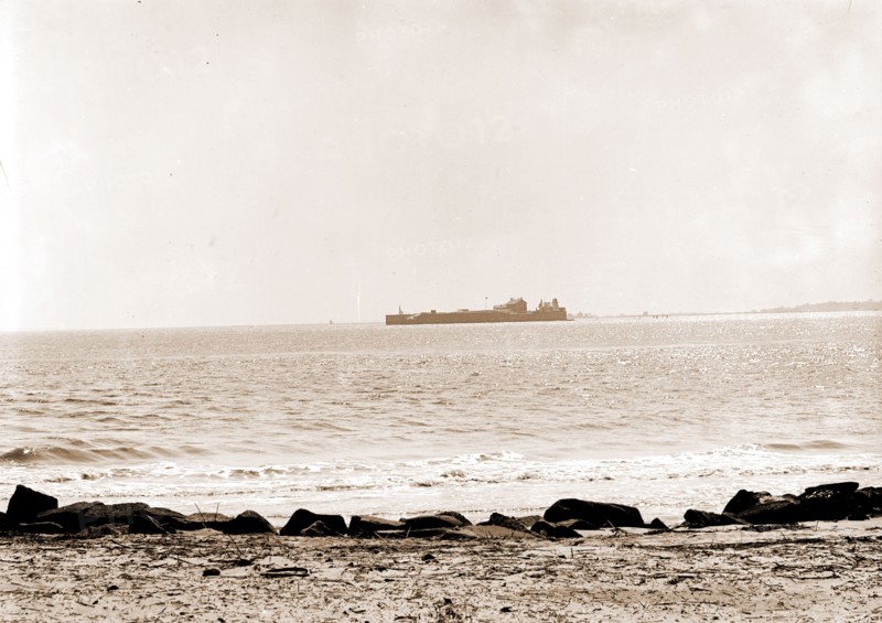 Fort Sumter from Sullivan's Island, Charleston, S.C, Waterfronts, Forts & fortifications, United States, South Carolina, Charleston, 1900