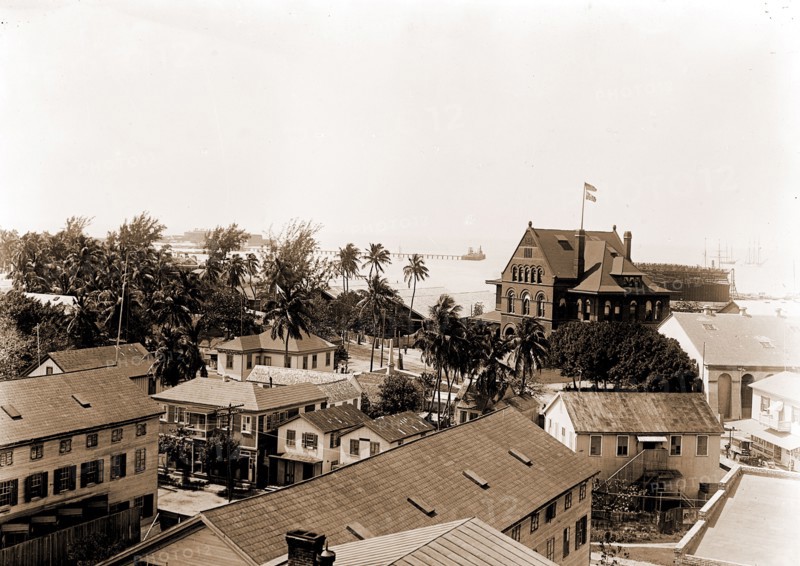 View from hotel, Key West, Fla, Harbors, United States, Florida, Key West, 1900