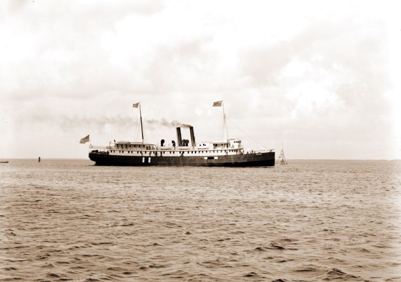 S.S. Miami, Biscayne Bay, Miami, Fla, Miami (Steamship), Ships, Bays, United States, Florida, Miami, United States, Florida, Biscayne Bay, 1900