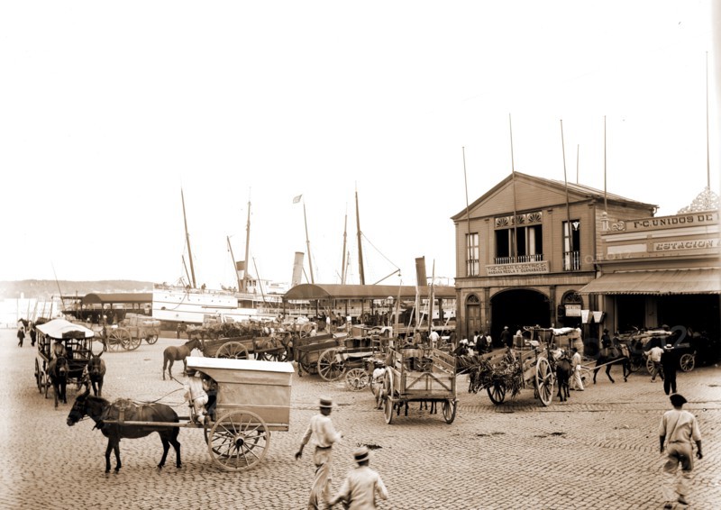 Regla ferry, Plaza de Luz, Havana, Plazas, Ferries, Cuba, Havana, 1880
