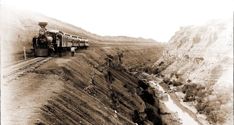 Drainage canal of Nochistongo, Jackson, William Henry, 1843-1942, Railroads, Canals, Canyons, Mexico, Nochistongo, 1880