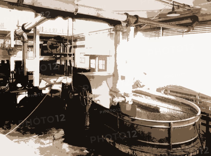 The Pulp is ground and sizing added, Paper industry, 1922