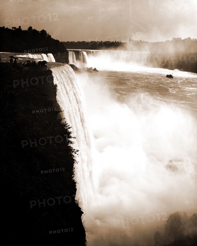 Niagara Falls from Prospect Point, Jackson, William Henry, 1843-1942, Waterfalls, United States, New York (State), Niagara Falls, Canada, Ontario, Niagara Falls, 1880