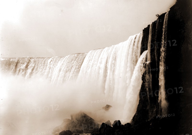 The Falls from below, Waterfalls, United States, New York (State), Niagara Falls, Canada, Ontario, Niagara Falls, 1880