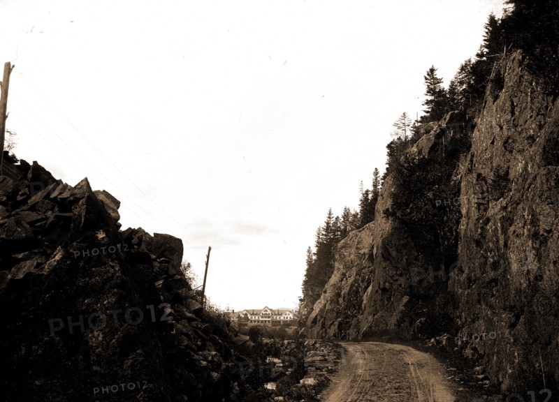 Gate of Crawford Notch from below, White Mountains, Mountains, Passes (Landforms), Roads, United States, New Hampshire, Crawford Notch, United States, New Hampshire, White Mountains, 1900