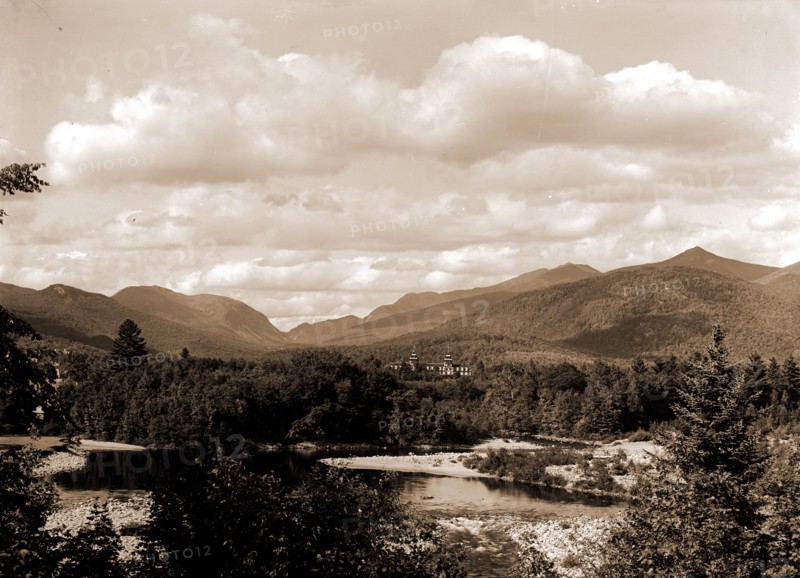 Franconia Mountains from North Woodstock, White Mountains, Mountains, United States, New Hampshire, White Mountains, United States, New Hampshire, Franconia Mountains, 1900