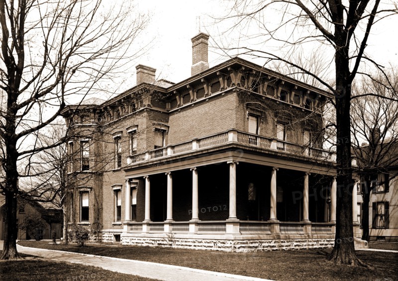 President Harrison House, North Delaware Street,Indianapolis, Ind, Harrison, Benjamin,, 1833-1901, Harrison House (Indianapolis, Ind.), Dwellings, Streets, United States, Indiana, Indianapolis, 1904