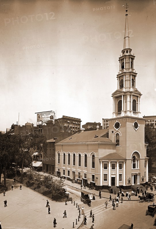 Park St. Church, Boston, Mass, Park Street Church (Boston, Mass.), Congregational churches, United States, Massachusetts, Boston, 1906