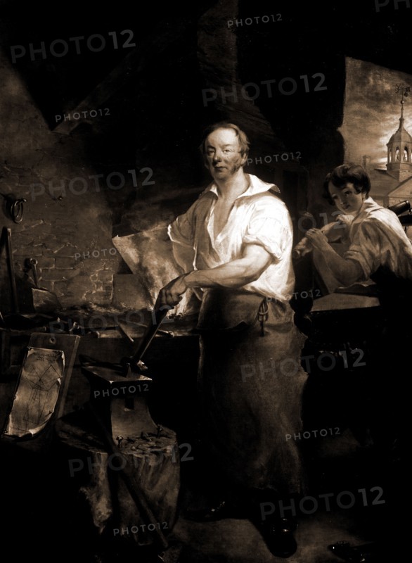 Pat Lyon at the forge, Neagle, John, 1796-1865, Lyon, Patrick, d. 1829, Blacksmithing, 1900