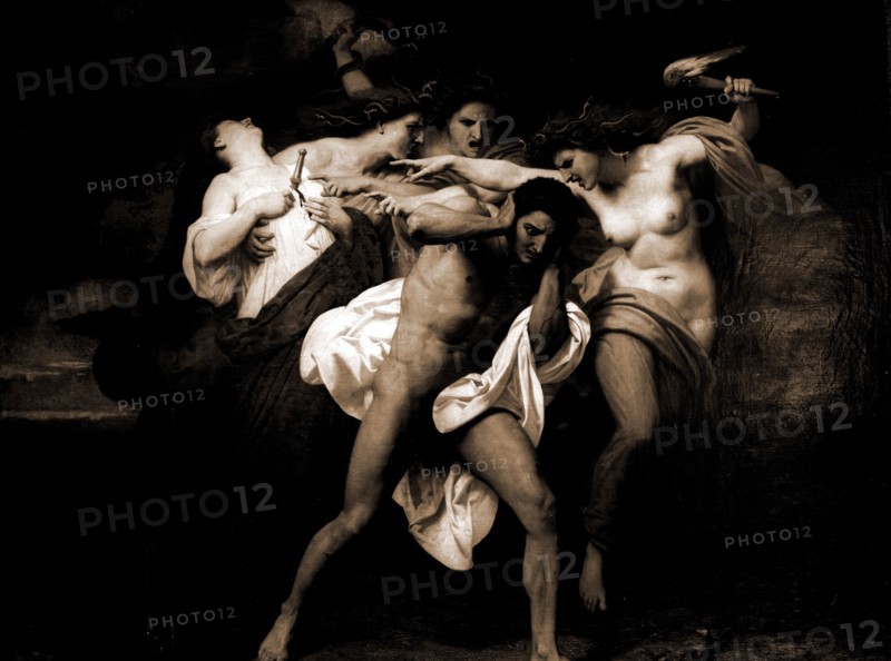Orestes pursued by the Furies, 1862, Bouguereau, William Adolphe, 1825-1905, Myths, 1900