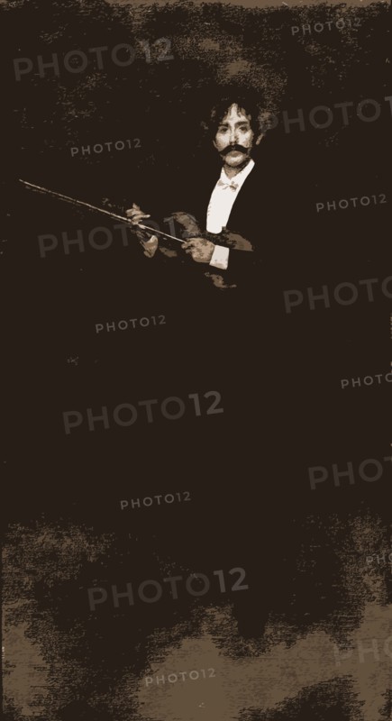 Violinist, full-length portrait with violin, Musicians, Violins, 1900