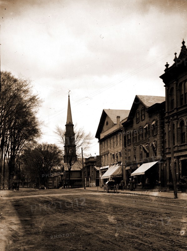 Main St, Brattleboro, Vt, Streets, Commercial facilities, United States, Vermont, Brattleboro, 1907