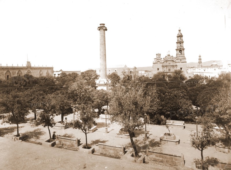 Plaza de Armas, Aguascalientes, Mexico, Jackson, William Henry, 1843-1942, Plazas, Mexico, Aguascalientes (State), Aguascalientes, 1880