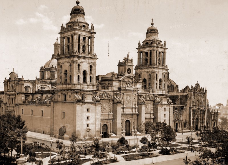 Mexico, the Cathedral, City of Mexico, Jackson, William Henry, 1843-1942, Cathedrals, Mexico, Mexico City, 1899