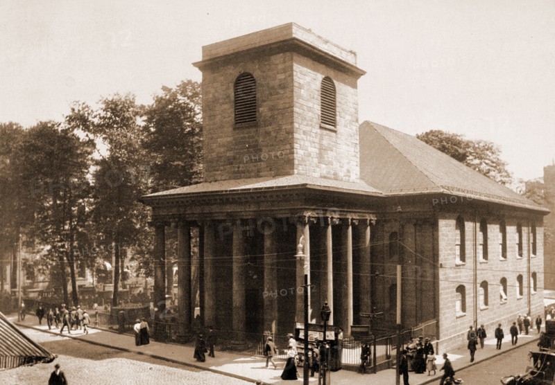 King's Chapel, Boston, King's Chapel (Boston, Mass.), Churches, United States, Massachusetts, Boston, 1900