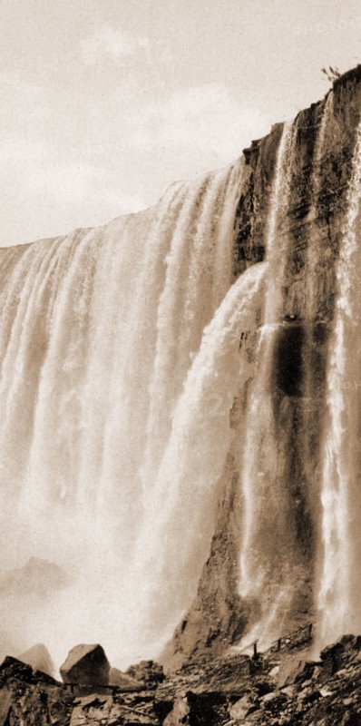 Niagara, Falls from below?, Waterfalls, United States, New York (State), Niagara Falls, Canada, Ontario, Niagara Falls, 1900