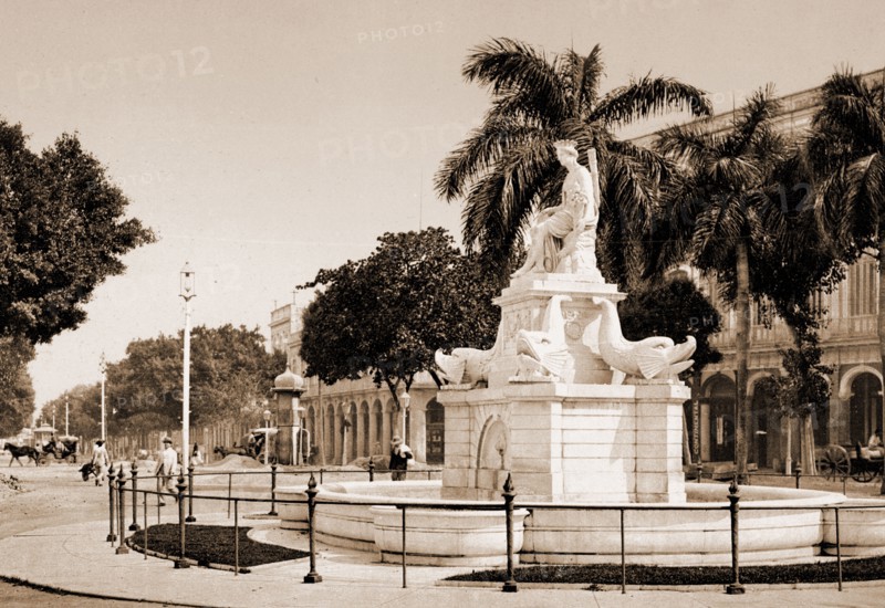 Pila de la India, Habana, Jackson, William Henry, 1843-1942, Fountains, Indians of North America, Commemoration, Cuba, Havana, 1900