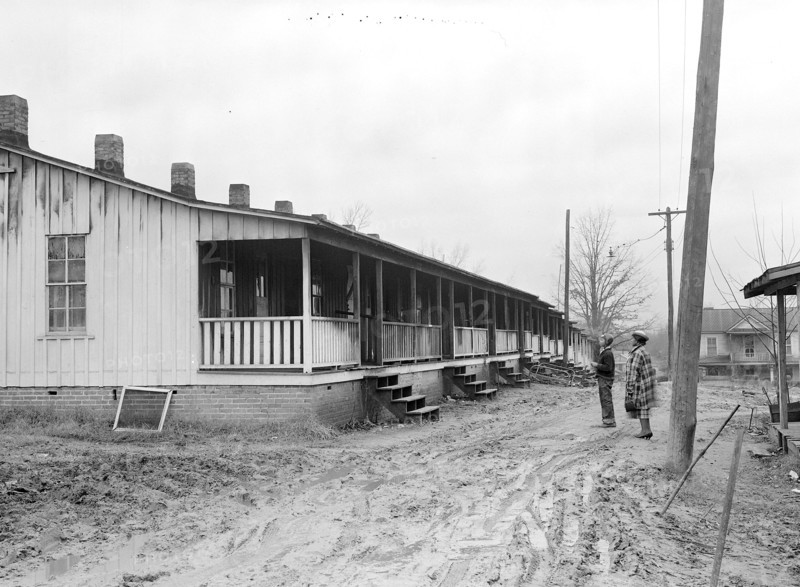 High Point, North Carolina - Housing. Row of shacks occupied by colored textile and furniture workers - High Point, North Carolina. Last Xmas a fire destroyed some of the homes but the others are still occupied, 1936, Lewis Hine, 1874 - 1940, was an American photographer, who used his camera as a tool for social reform. US,USA