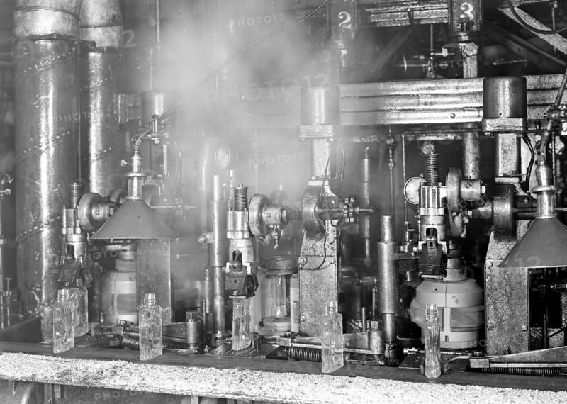 Millville, New Jersey - Glass bottles. [Machiney and bottles.], 1936, Lewis Hine, 1874 - 1940, was an American photographer, who used his camera as a tool for social reform. US,USA