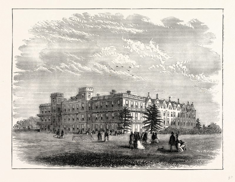 Welbeck, from the South-east, UK, England, engraving 1870s, Britain