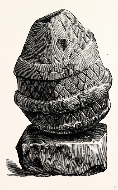 Roman Remains from Kirkby Thore, UK, England, engraving 1870s, Britain