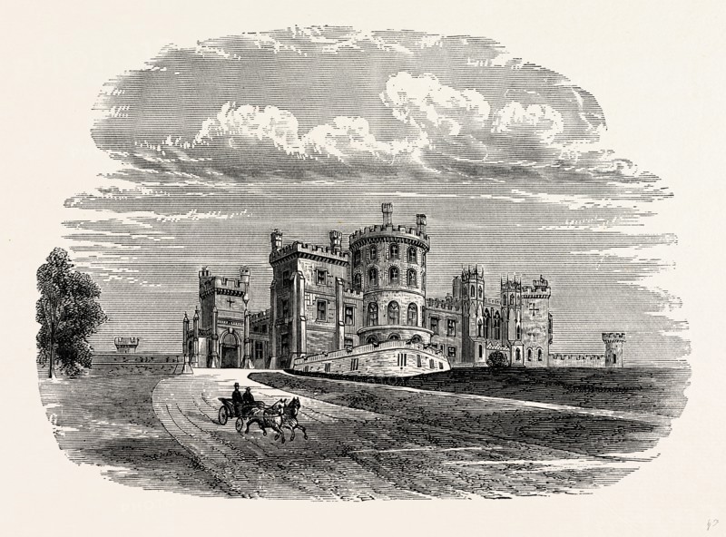 Belvoir Castle from the North-west, UK, England, engraving 1870s, Britain