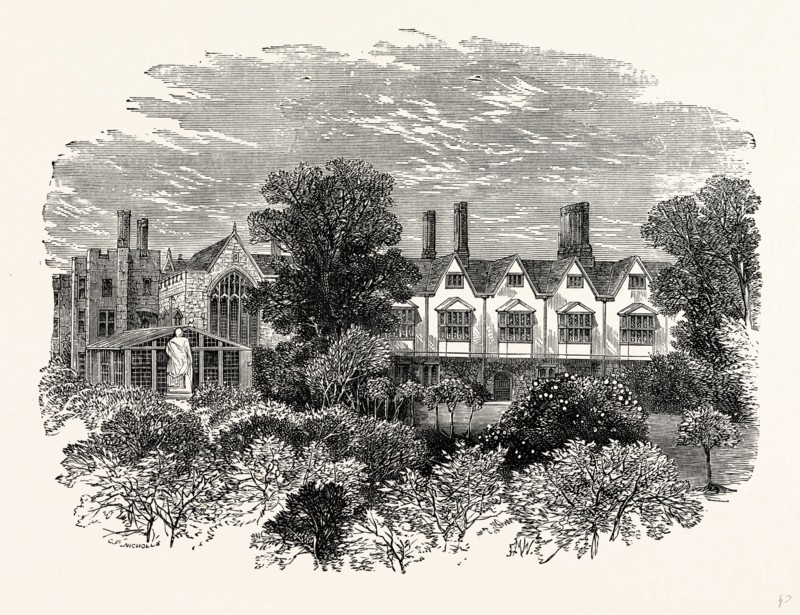 Knole House from the Garden, UK, England, engraving 1870s, Britain