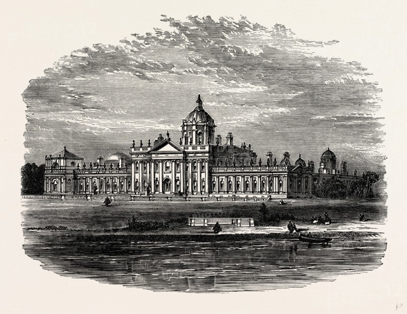 The South Front, Castle Howard, UK, England, engraving 1870s, Britain